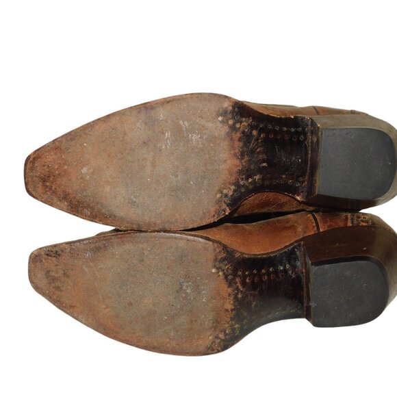 Corral Cowgirl Boots A2500 Brown Leather Embroidered Western Snip Toe Size 6M - Picture 15 of 16